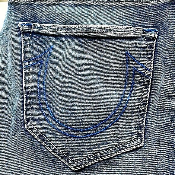 True Religion NWT jeans 34 GINO relaxed slim dark blue wash faded distressed - Picture 2 of 16